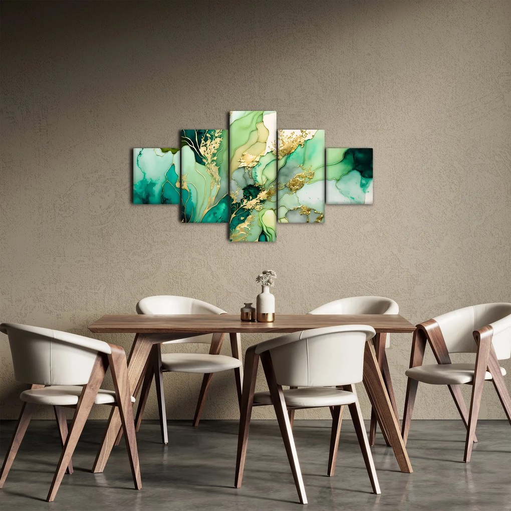 Obraz - Zielona abstrakcja (125x70 cm)