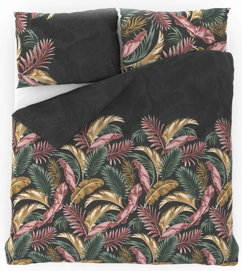 Kvalitex Pościel bawełniana Delux Palma szary, 220 x 200 cm, 2 szt. 70 x 90 cm