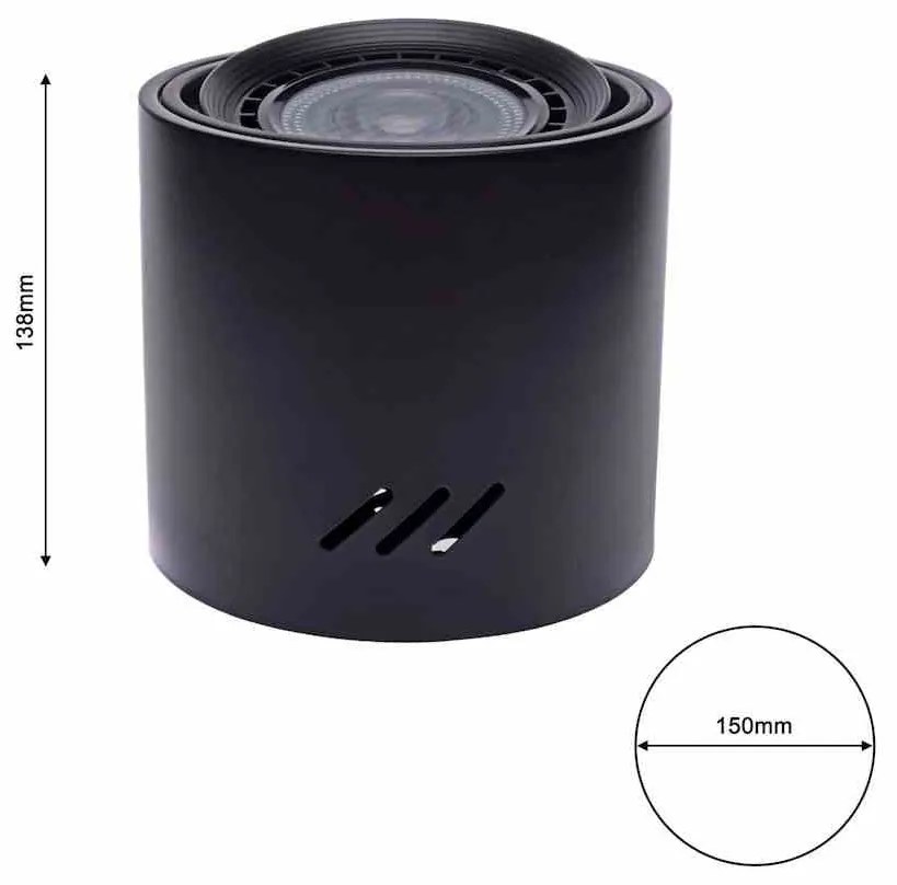 LAMPA SUFITOWA TUBO BLACK 1xAR111 (BEZ ŻARÓWKI)