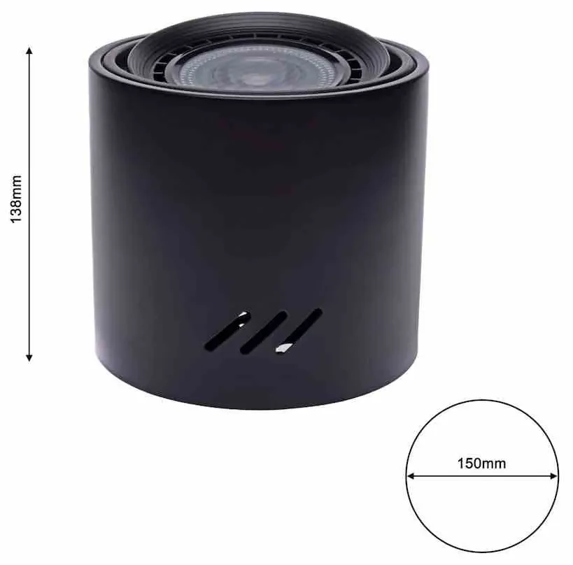 LAMPA SUFITOWA TUBO BLACK 1xAR111 (BEZ ŻARÓWKI)