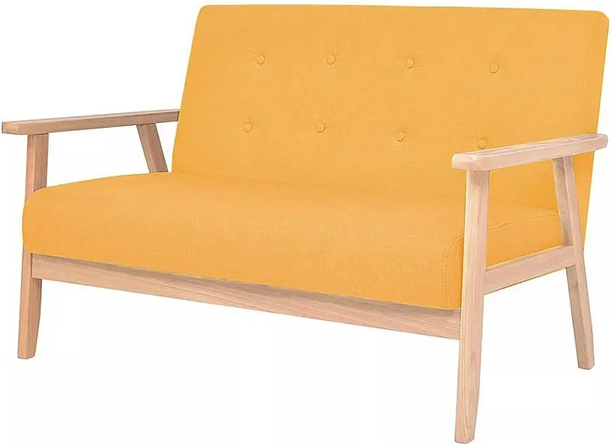 2-osobowa żółta sofa retro T4-H42