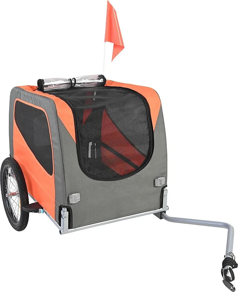 Przyczepa Rowerowa 2 w 1, SucceBuy Pet Bike Trailer, Dog and Cat Bike Carrier, Ładowność 30 kg, Stal Wodoodporna