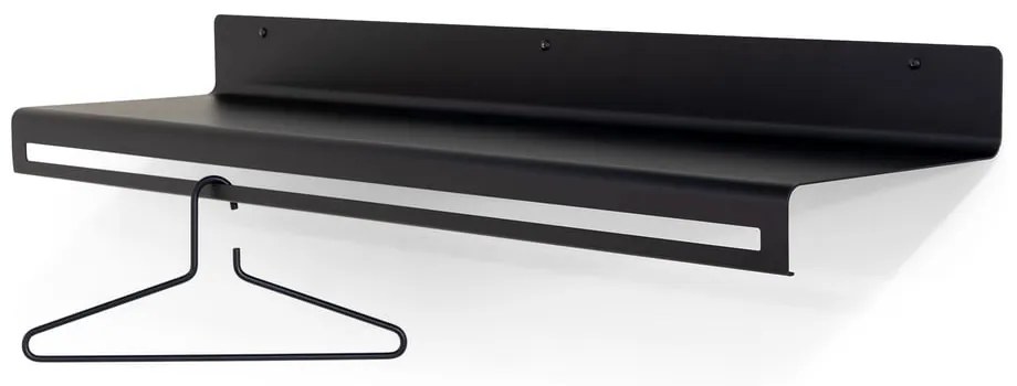 Czarny metalowy wieszak ścienny z półką 120 cm Sway – Spinder Design