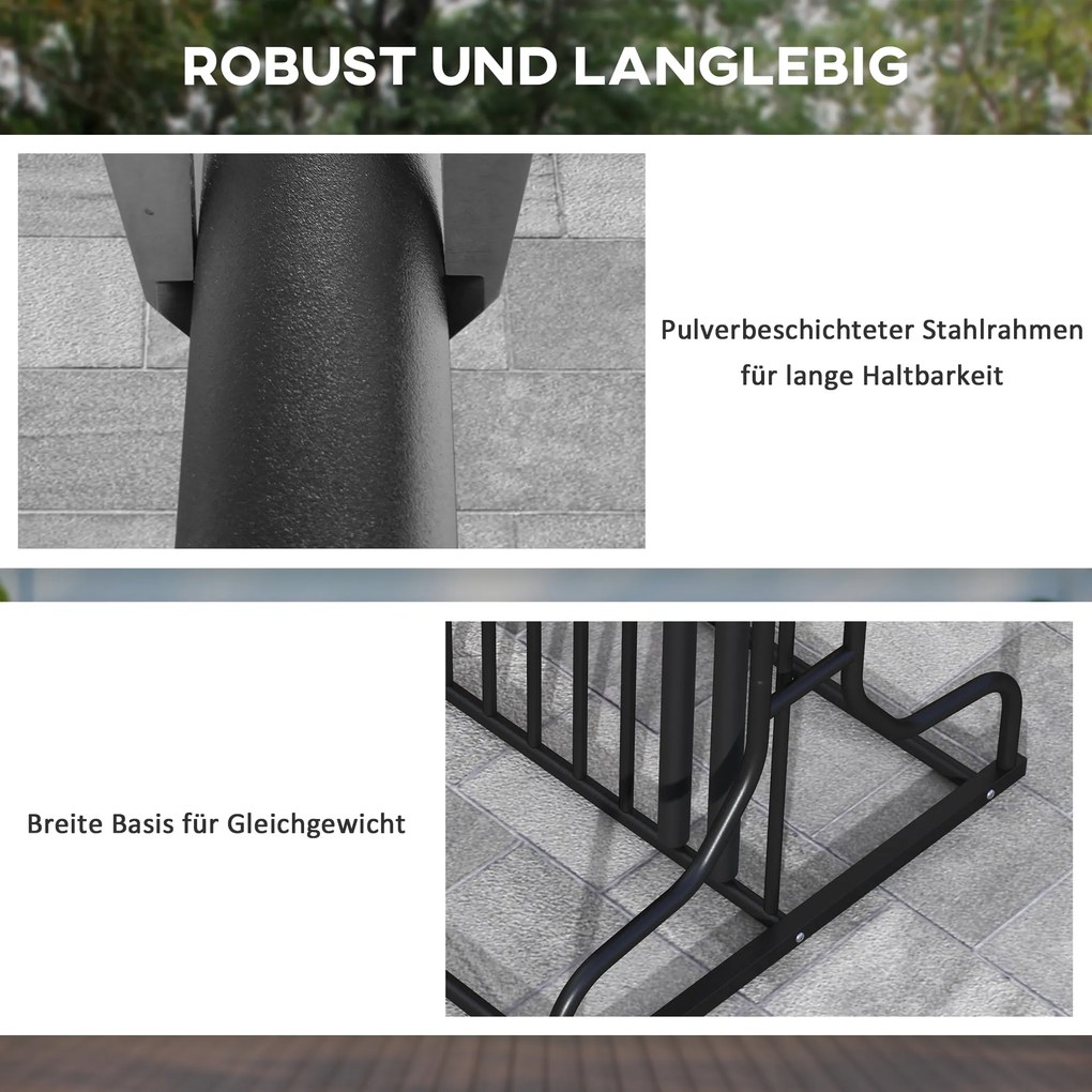 DURHAND Stojak na Rowery Czarny 90x80x80cm | Aosom PL