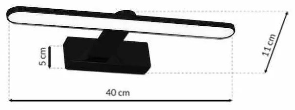 Kinkiet SPLASH BLACK 40cm 8W LED