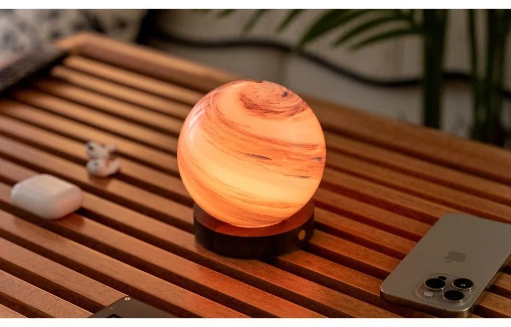 Brązowa/w ciemnym naturalnym kolorze dekoracja świetlna na USB ø 8 cm Polar Cloud – Gingko