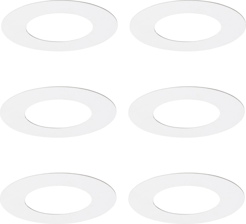 Zestaw 6 białych pierścieni dystansowych do reflektorów wpuszczanych 7,5 - 13 cm - Spacer