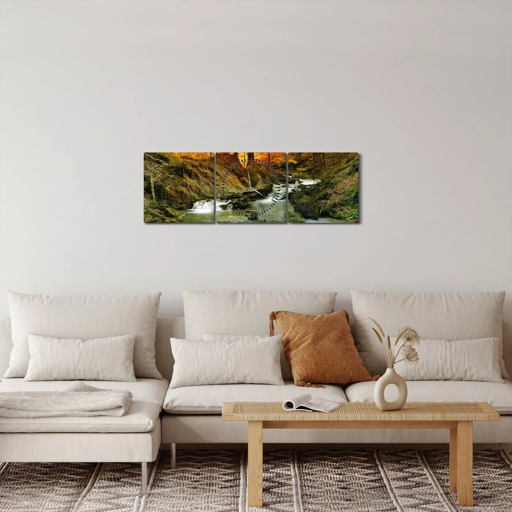 Obraz - Las (z zegarem) (90x30 cm)