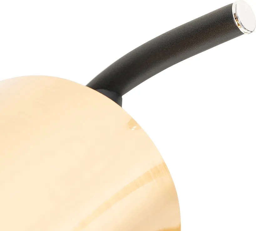 Nowoczesna lampa sufitowa czarna i złota 3-światłowa - Lofty