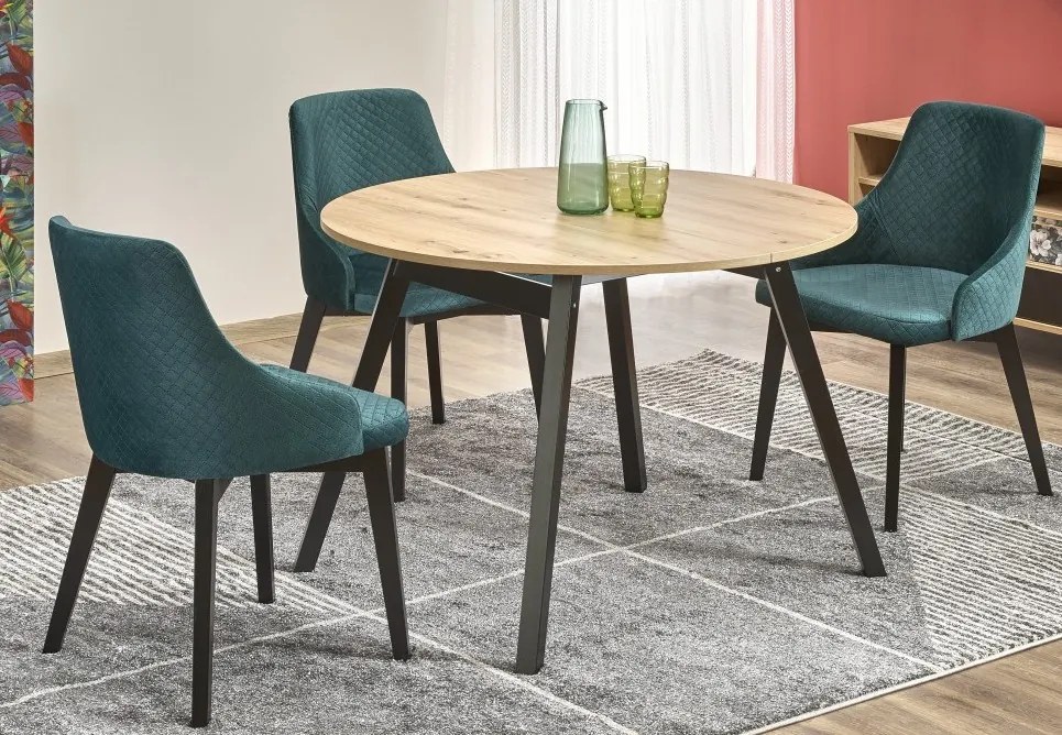 Rozkładany stół w stylu loft Ruben dąb artisan/czarny