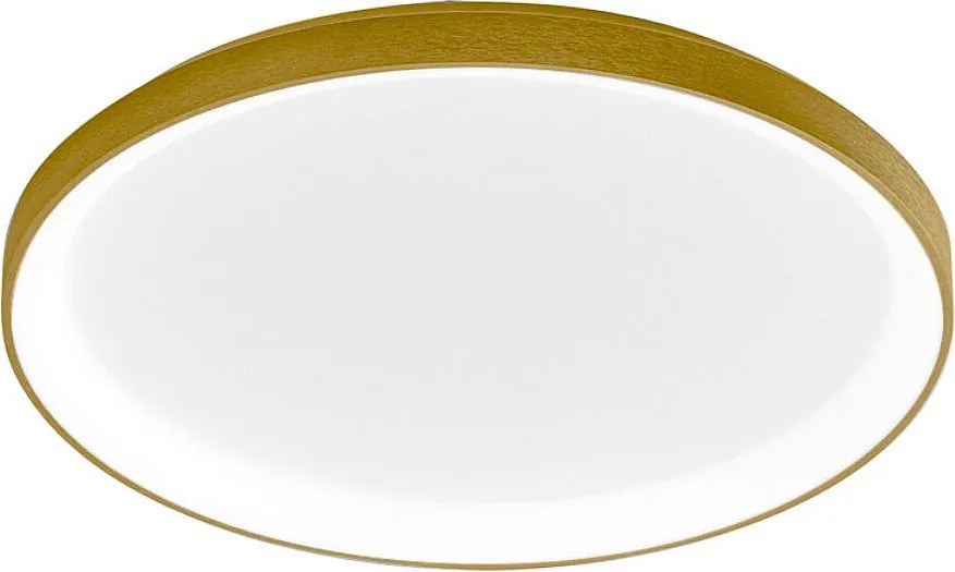 Krizia nowoczesna lampa sufitowa LED 50 W ściemnialna, 4100 lm, ciepłe światło 3000 K, aluminium w kolorze złotym, opalowy dyfuzor, Ø45 cm