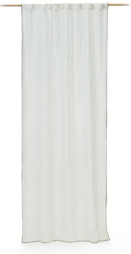 Biała zasłona z mieszanki lnu 140x270 cm Adra – Kave Home
