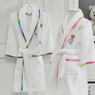 Dziecięcy szlafrok RAINBOW BOY w ozdobnym opakowaniu 2 lata (wys.92 cm) Biały