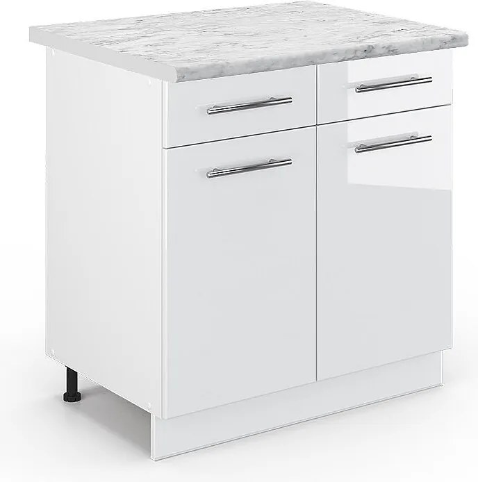 Szafka dolna do kuchni biały wysoki połysk 80x60x82 fame-line