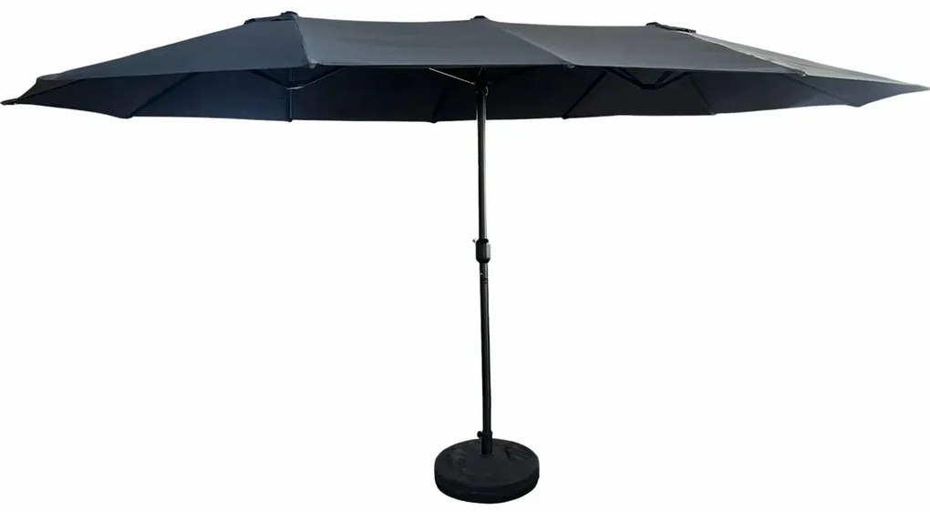 Ciemnoszary potrójny parasol ogrodowy - Berlog