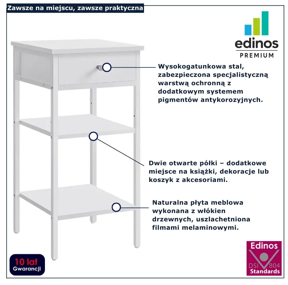 Nowoczesna biała szafka nocna L5-R20