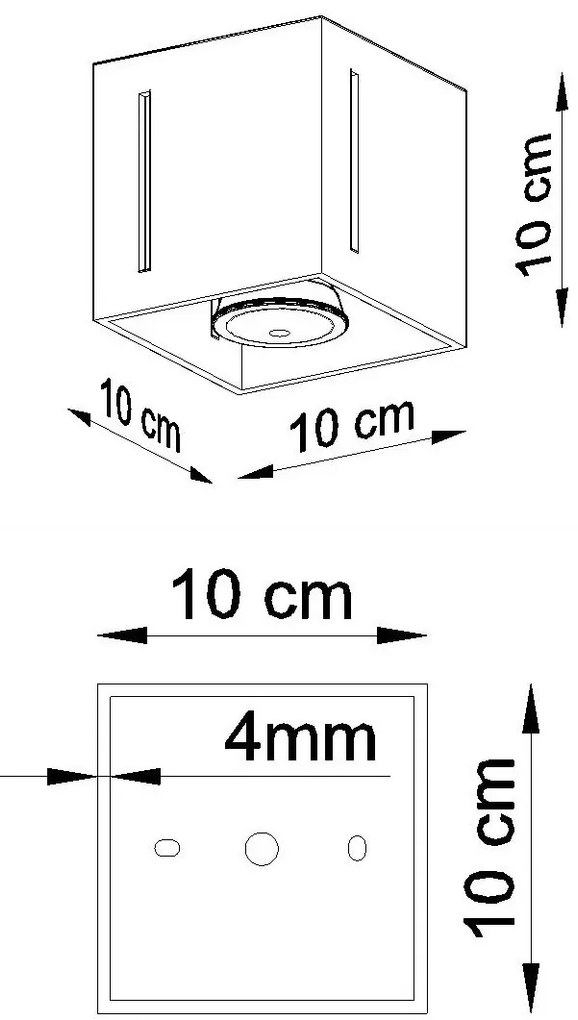 Biały kwadratowy plafon kostka - 4Q EX511 B1-F57