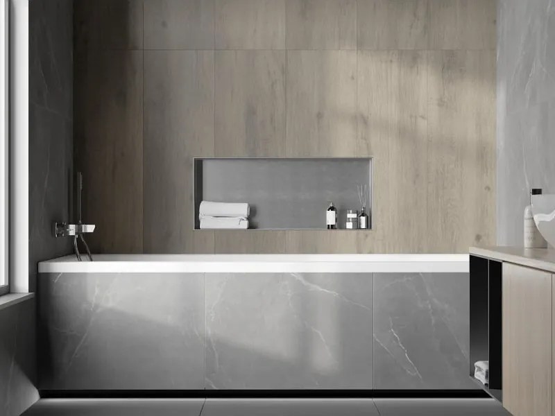 Mexen X-Wall-NR półka wnękowa bez kołnierza 75 x 30 cm, inox - 1911753010