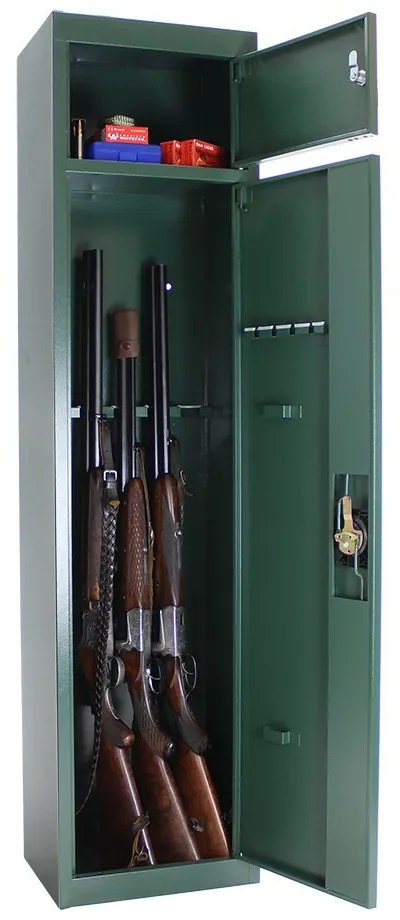 Szafa na broń GUN 5 - zamek mechaniczny, 1500x370x265 mm