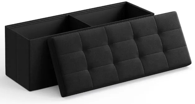Stołek ze schowkiem OTTOMAN 110x38 cm, czarny