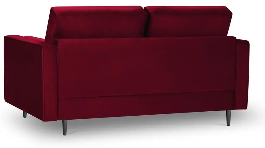 Czerwona aksamitna sofa Milo Casa Santo, 174 cm