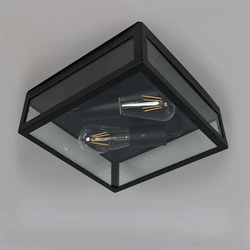 Industrialna lampa sufitowa zewnętrzna czarna 2-światłowa - Rotterdam