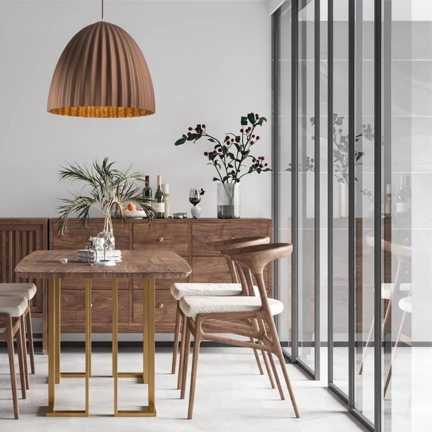 Telma Sigma brązowa lampa wisząc nad stół średnica 50, 70cm środek miedziany