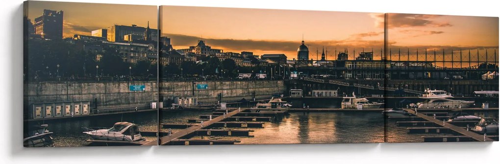 Obraz - miasto portowe (170x50 cm)