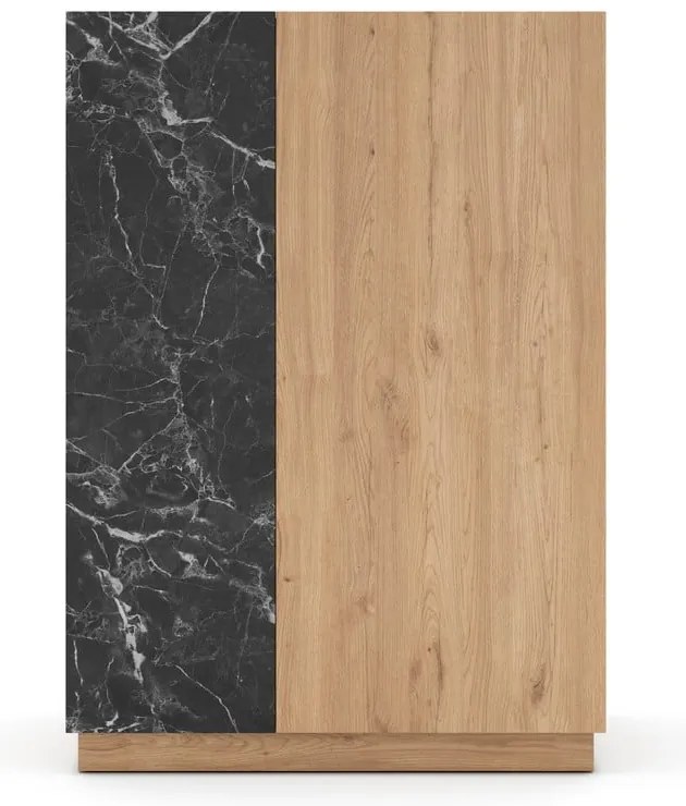 Czarno-naturalna szafka w dekorze dębu 90x127 cm Dione – Marckeric
