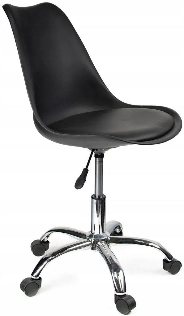 Czarne krzesło obrotowe z regulacją W8-F54