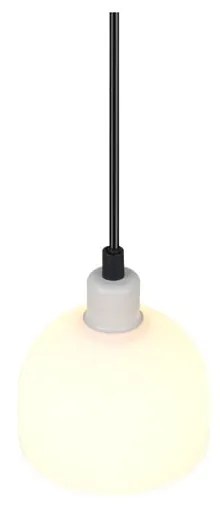 Biała lampa wisząca ze szklanym kloszem ø 12 cm Molly – Trio