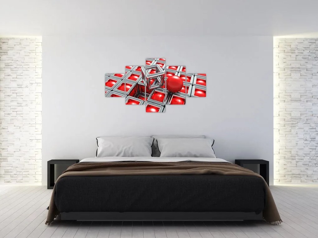 Obraz - 3D metaliczna abstrakcja (125x70 cm)