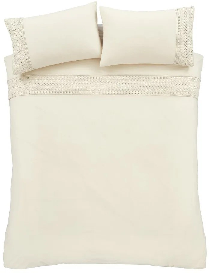 Kremowa pościel dwuosobowa 230x220 cm Broderie Anglaise – Catherine Lansfield