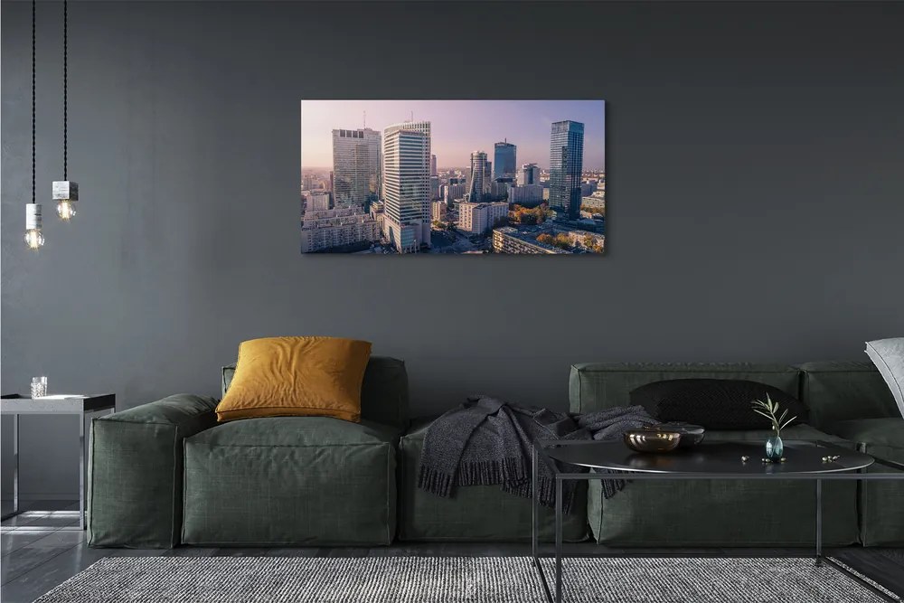 Fotoobraz na płótnie Panorama Warszawskich Wieżowców