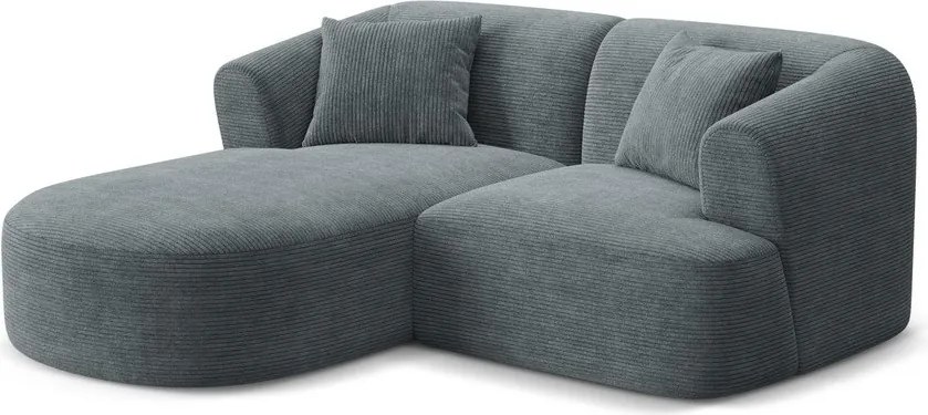 Ciemnoszary sztruksowy narożnik (lewostronny/z szezlongiem) Campi – Cosmopolitan Design