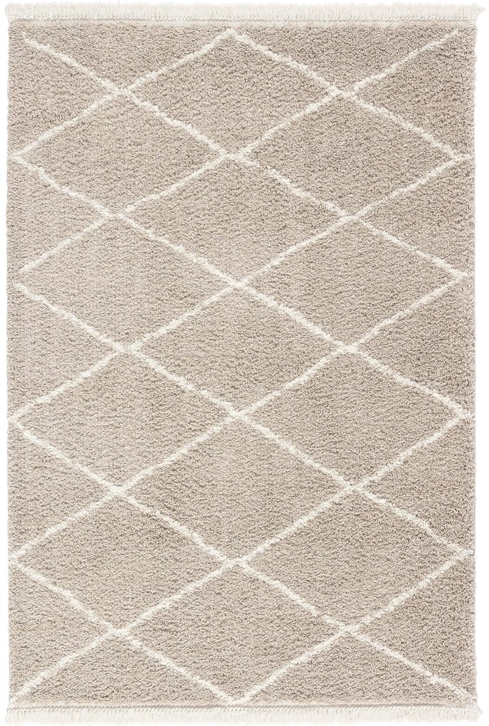 Dywan shaggy Blake romby beżowe 195 cm x 290 cm