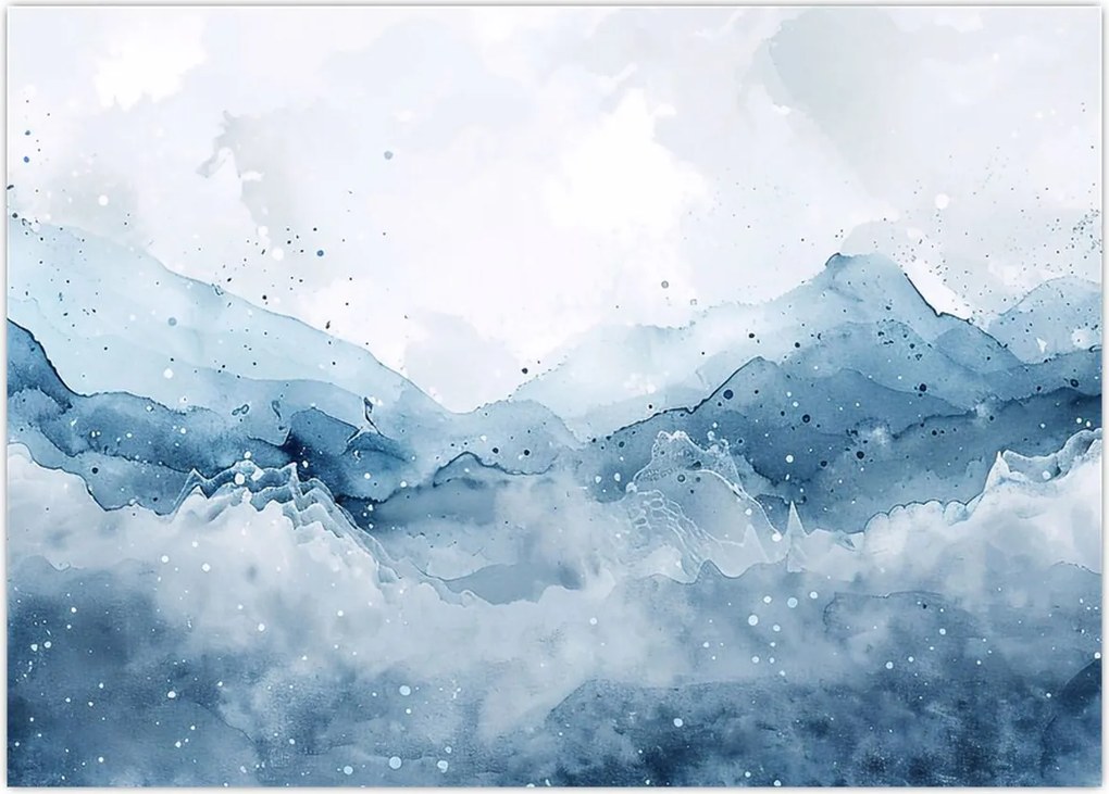 Obraz - Chmury i fale, akwarela (70x50 cm)
