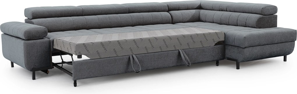 Narożnik Tyrion Maxi z funkcją spania prawostronny - szary szenil Ditra New 15