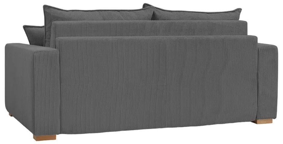Szara sztruksowa rozkładana sofa 225 cm Augustin – Bobochic Paris