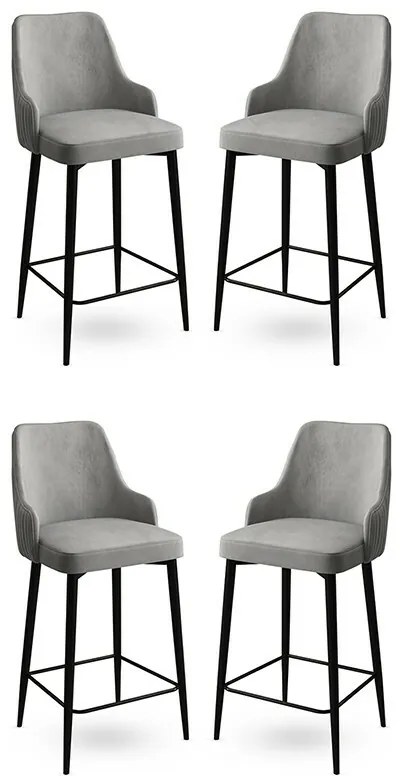 Zestaw krzeseł barowych Enox Grey and Black, 4 szt., 4 szt.