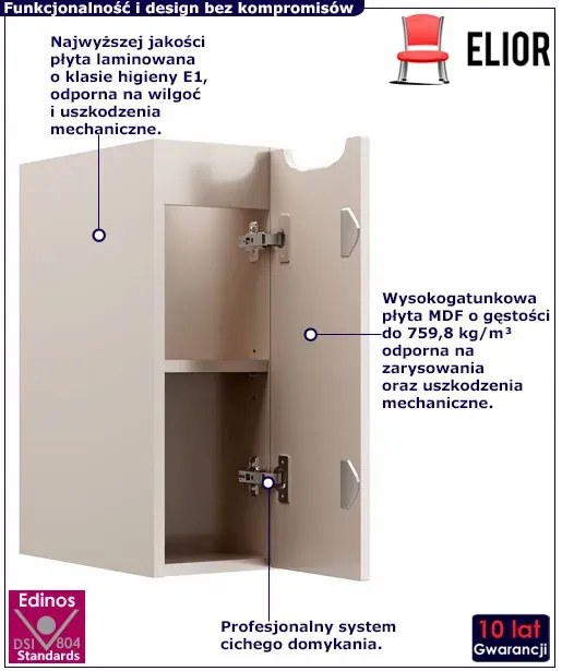 Wąska wisząca szafka łazienkowa w kolorze cashmere - Dafo 7X