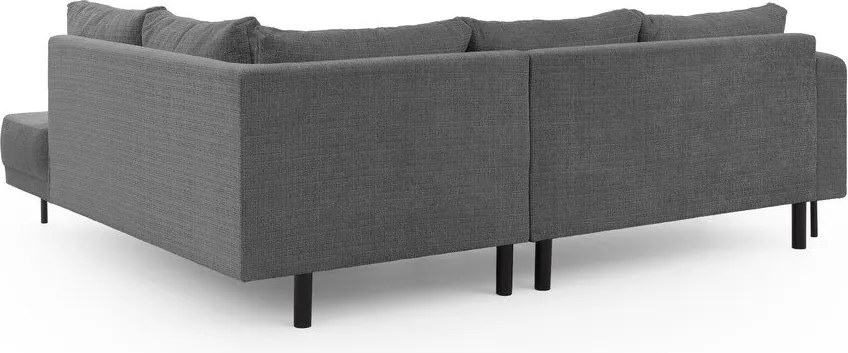 Ciemnoszary narożnik z tkaniny szenilowej (prawostronny/w kształcie litery L) Mauris – Ropez