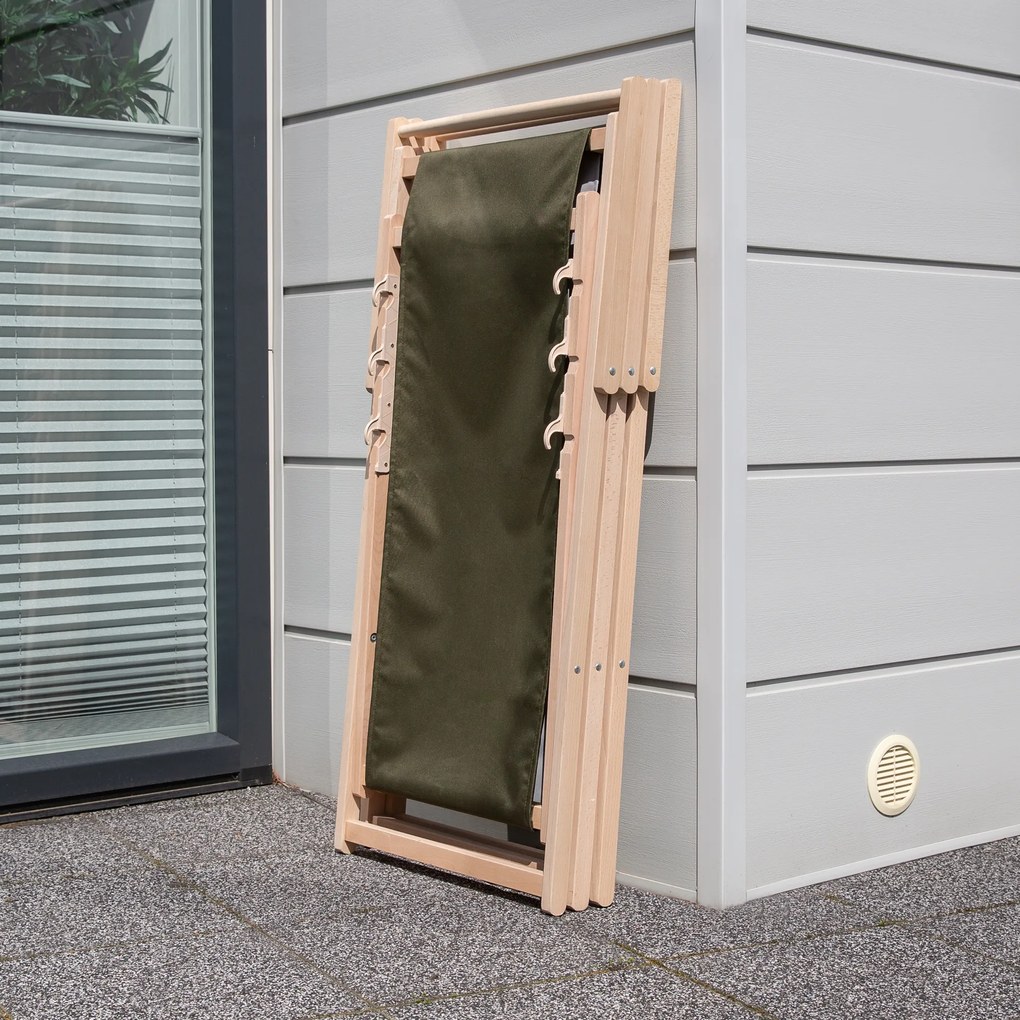 Leżak ogrodowy drewniany Gozo Classic khaki PATIO