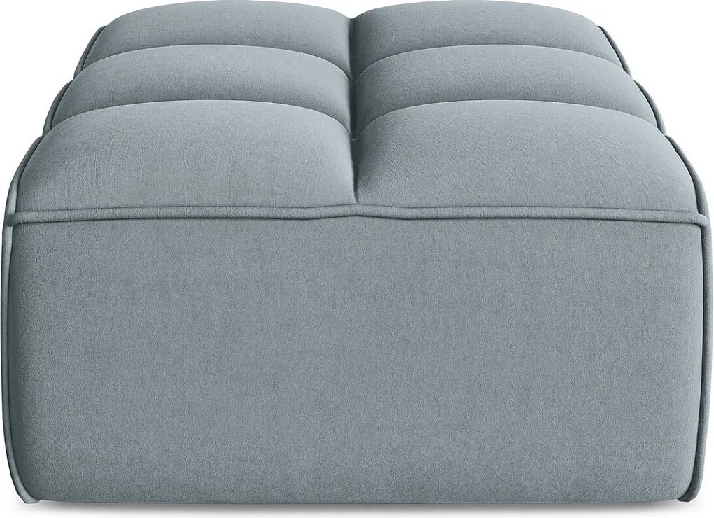 Pufa - z tkaniny welwetowej - jasny niebieski - KALAI