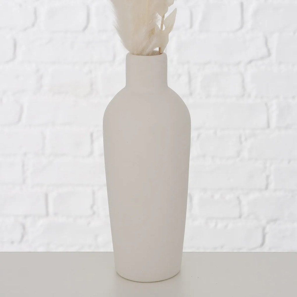 Porcelanowy wazon dekoracyjny Bianca, suszone kwiaty, wys. 16 cm