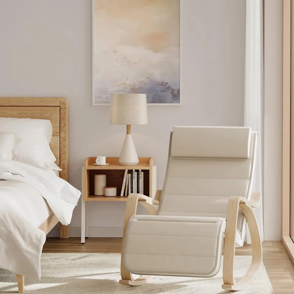 Fotel bujany SWING, max obciążenie 150kg, 67x115x91cm, beżowa Jurhan