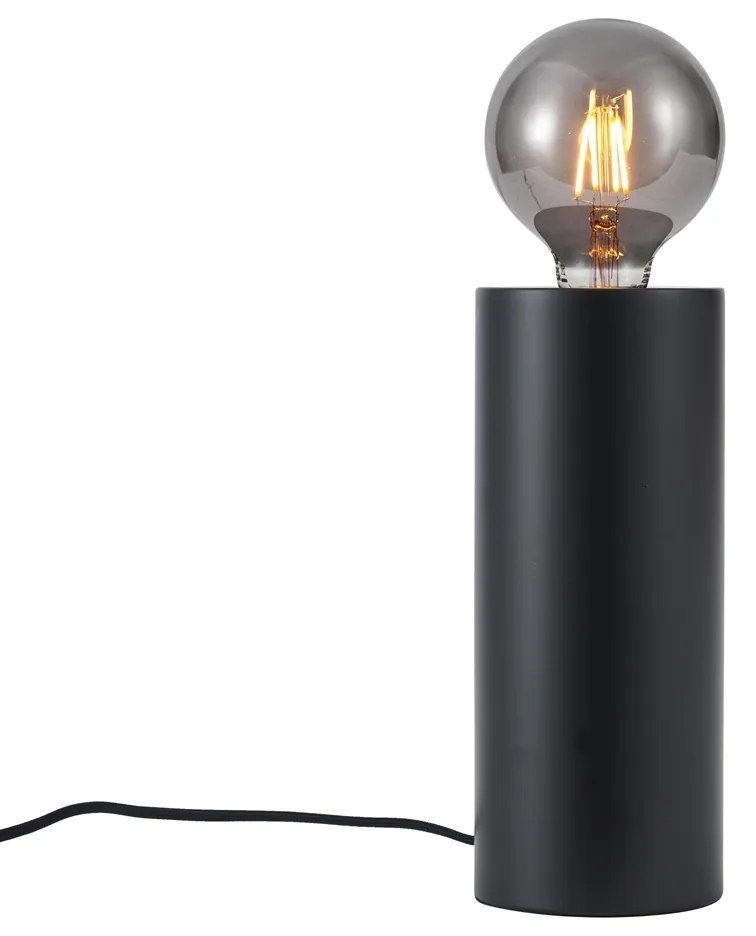 Nowoczesna lampa stołowa czarna 24 cm - Cylinder Nowoczesny Oswietlenie wewnetrzne