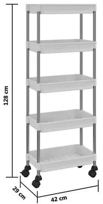 Czarny organizer kuchenny na kółkach E7-F38