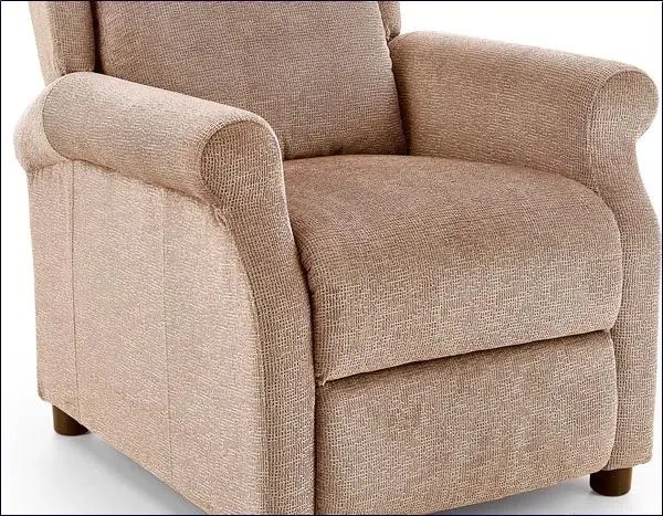 Beżowy rozkładany fotel uszak wypoczynkowy - Nika