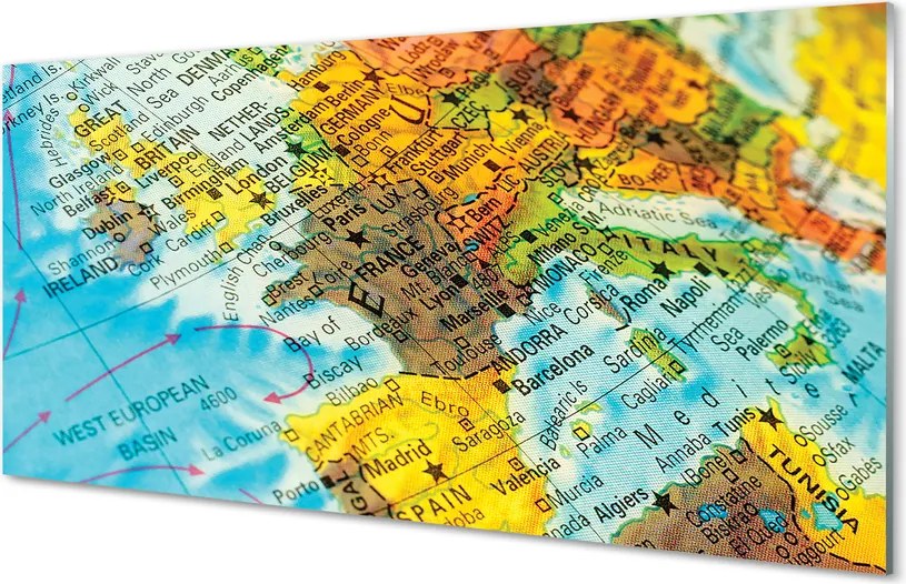 Panel szklany do Kuchni Globus i Mapa Świata